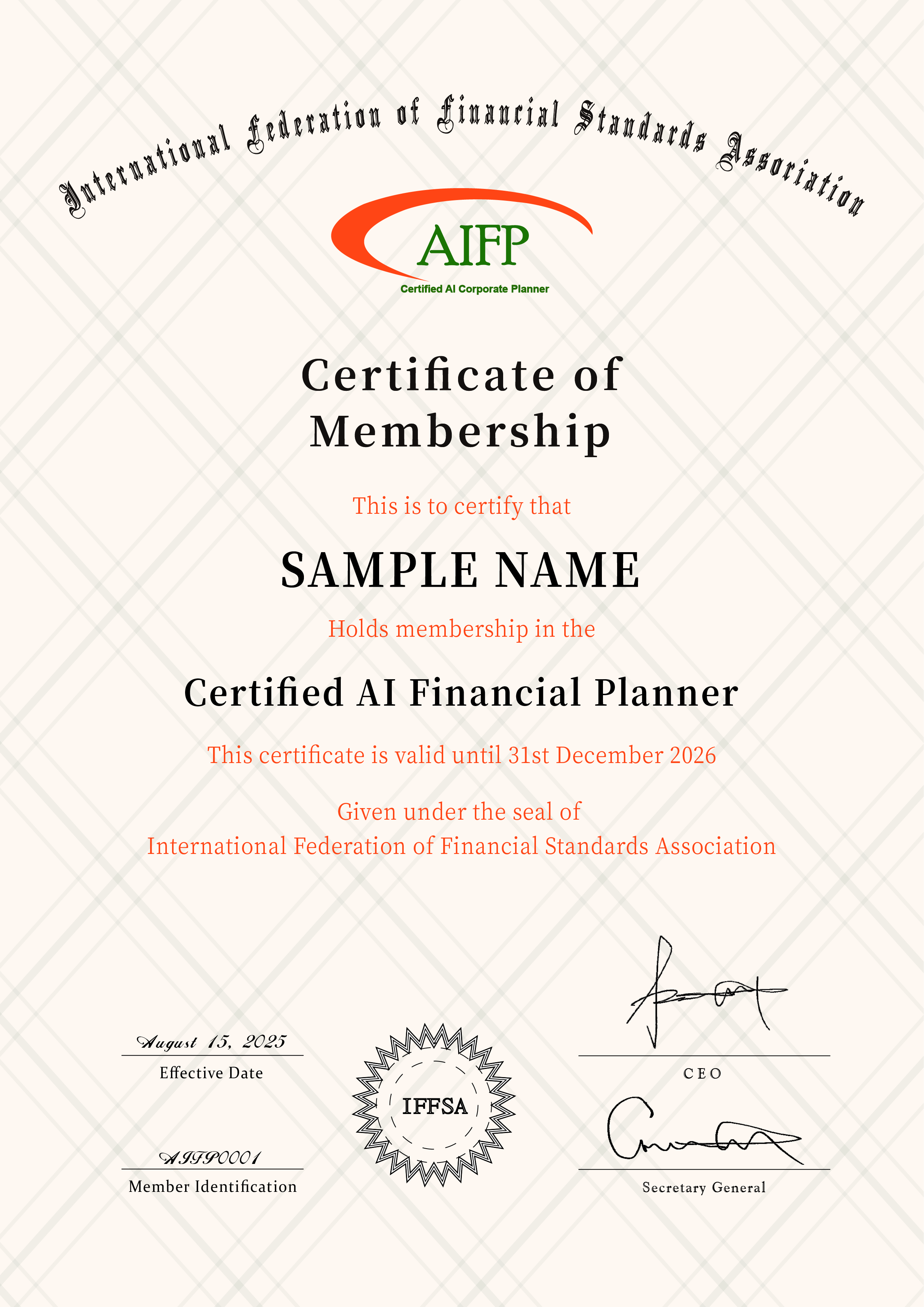 Certificate Sample